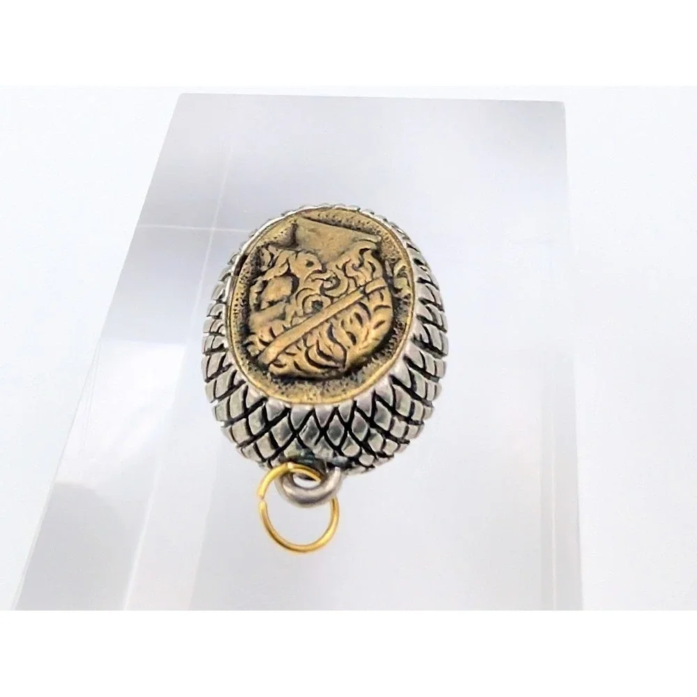 Greek Revival‎ Pendant Vintage Button Two Tone Upcycled Repurposed